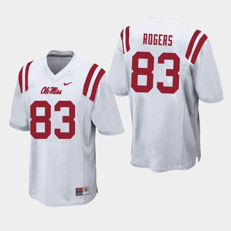 Chase Rogers Ole Miss Rebels NCAA Men's White #83 Stitched Limited College Football Jersey NSH1058IB